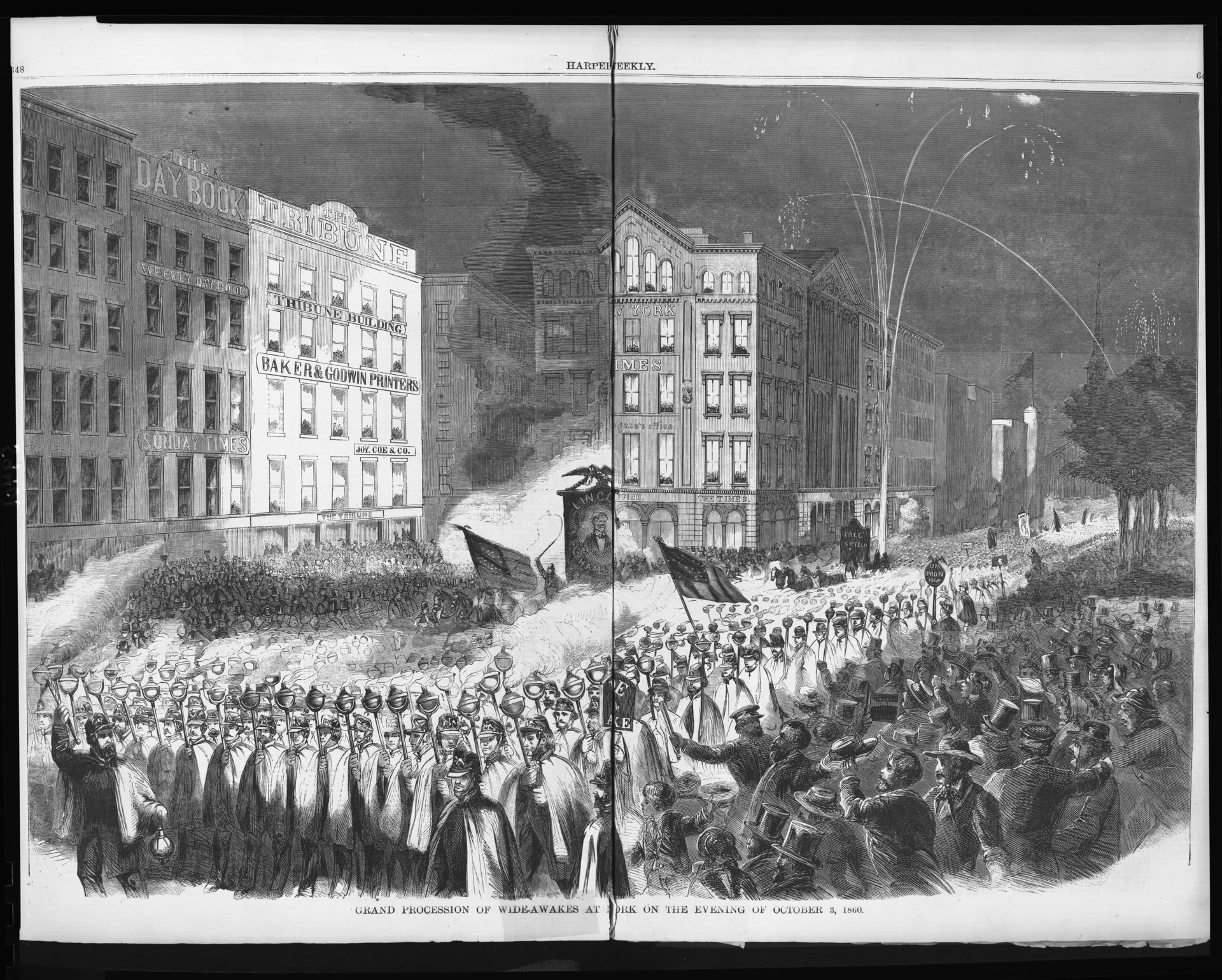 Grand Procession of the Wide-Awakes, New York, 1860